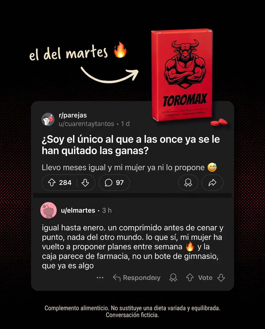 Estático · Reddit · Toromax · Suplementos